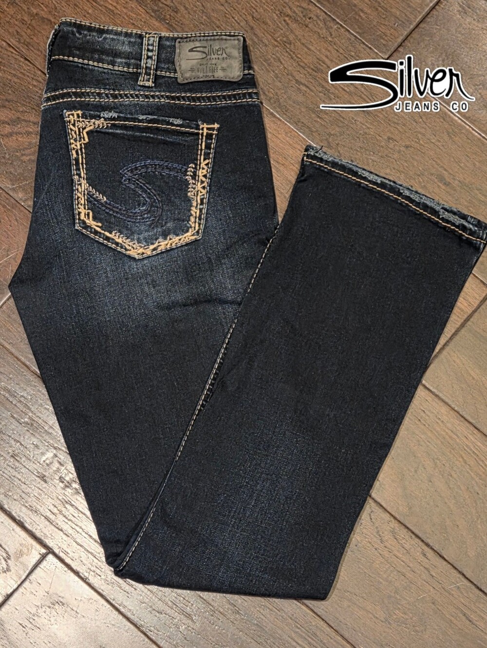 Silver Jeans Women's Elyse Dark Slim Boot Jeans 30W 33L